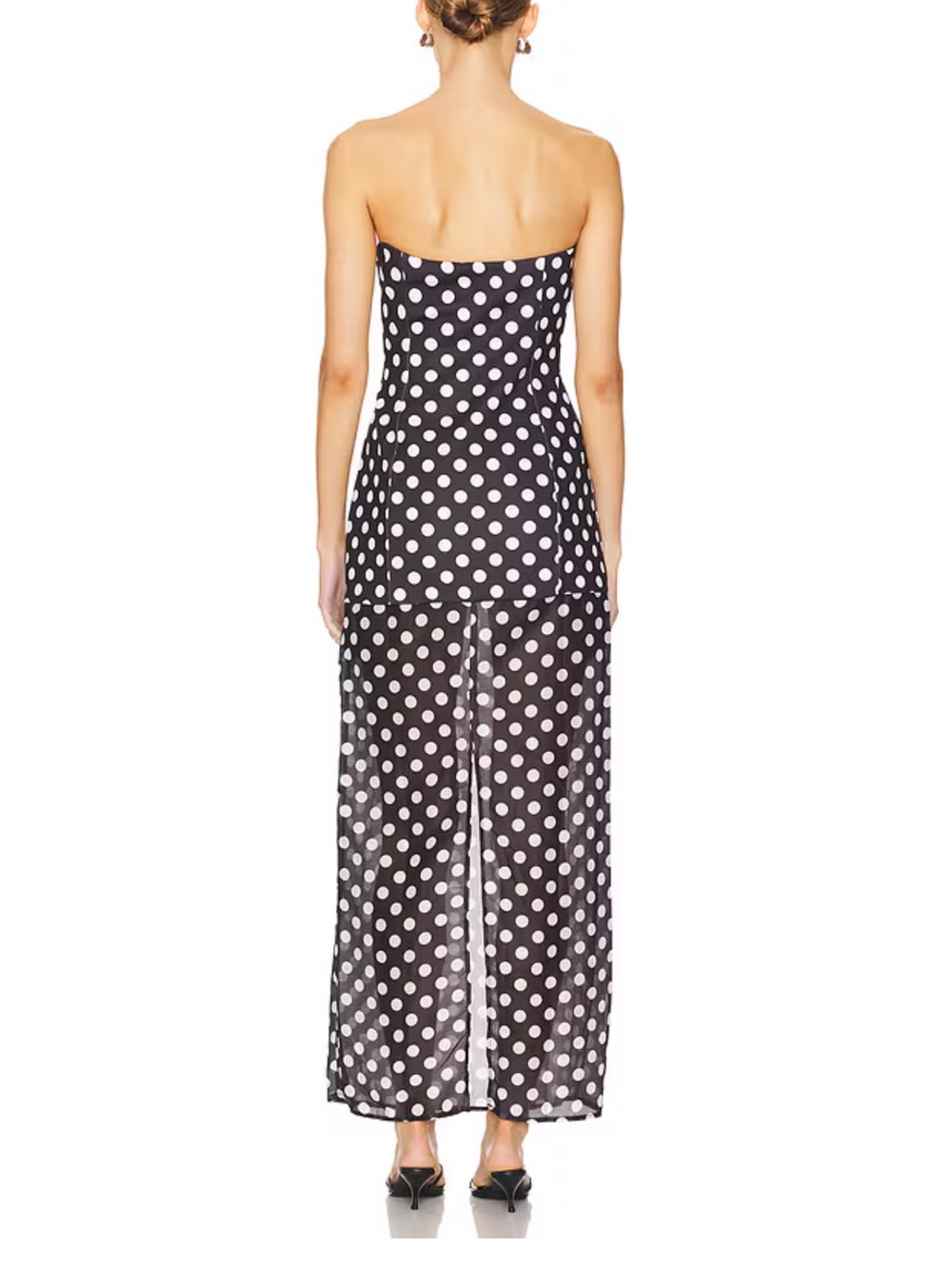 x REVOLVE Chloe Dress in Black & White Polka Dot - Picture 3 of 6